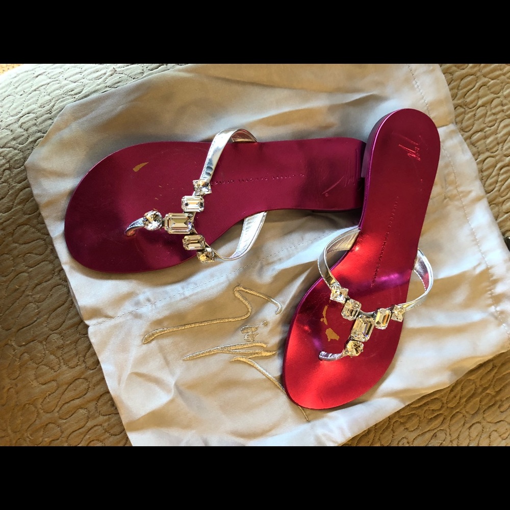 Giuseppe Zanotti jeweled thong sandals
